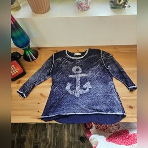 Cotton Country Anchor Sweater in M